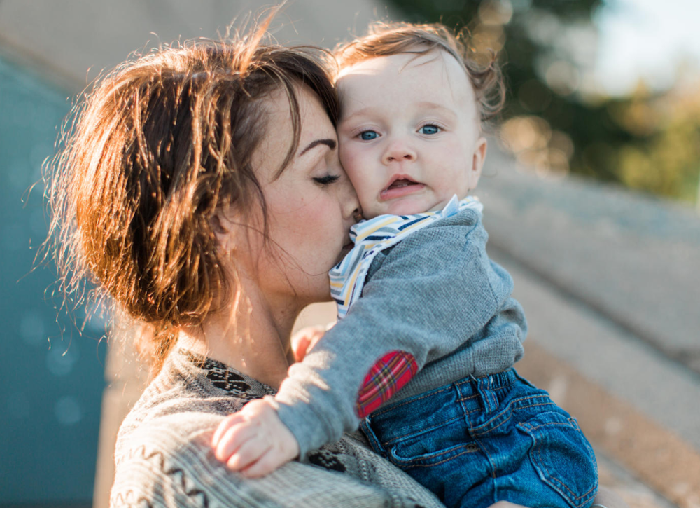 woman with a baby